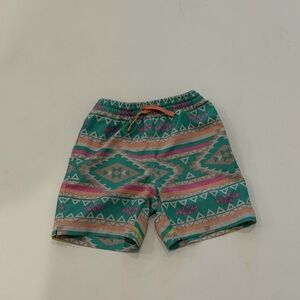 Chubbies Aztec Print Swim Shorts - Teal & Pink - size 6